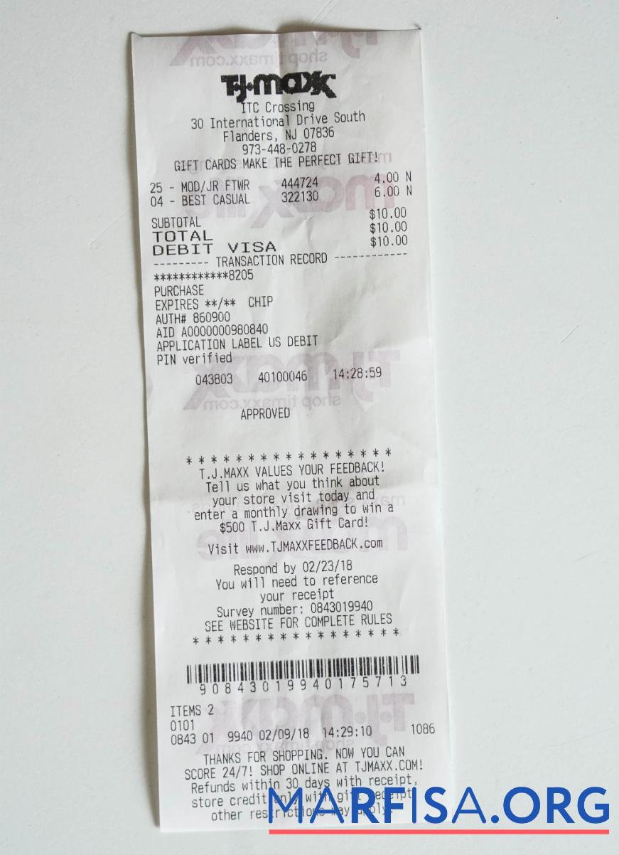 Realistic TJ maxx shop receipt download for verification